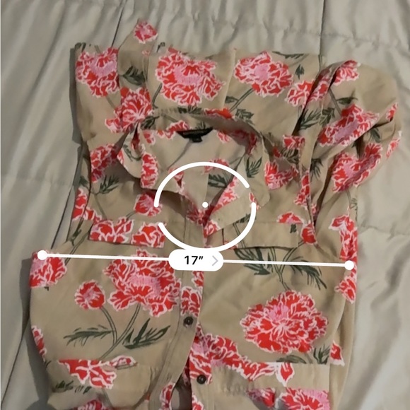 Banana Republic Brand Women's 4 Petite Tan Floral Button Down Sleeveless Dress - Picture 6 of 7